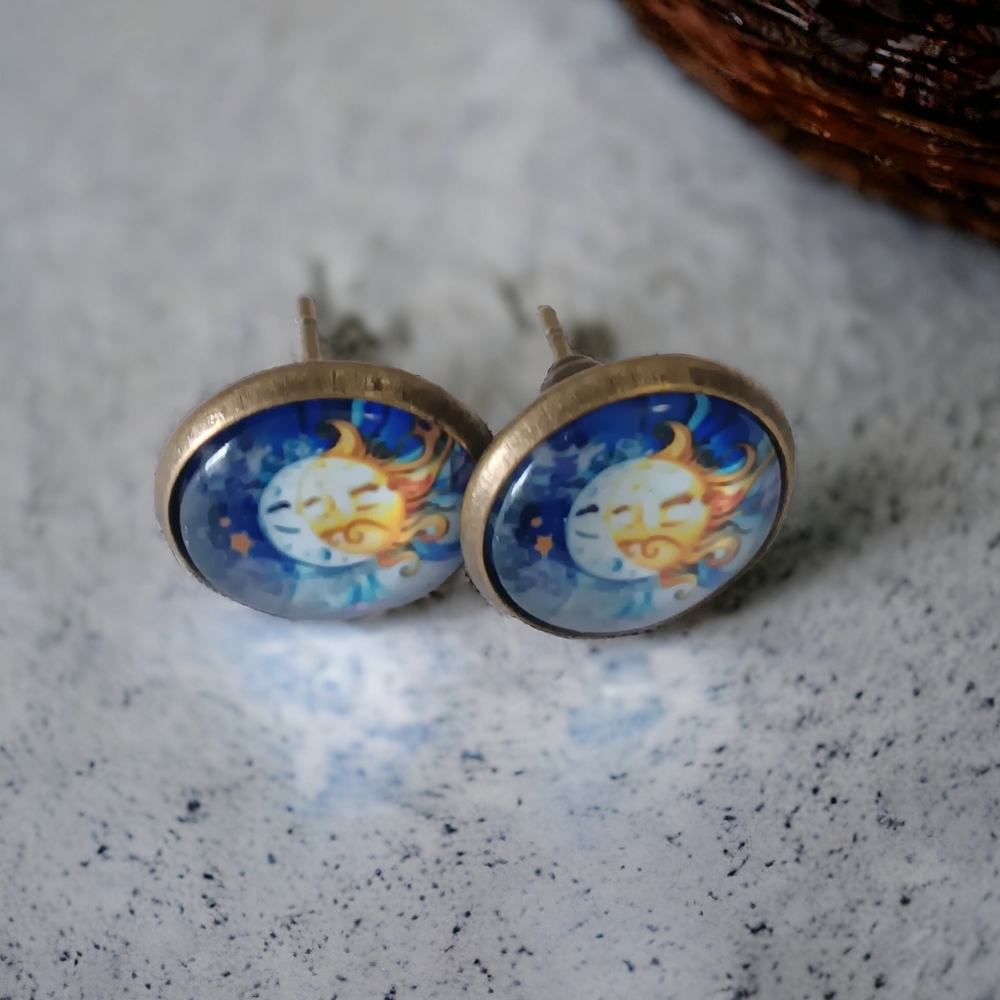🌟3/$15 Sun Moon Glass Earrings